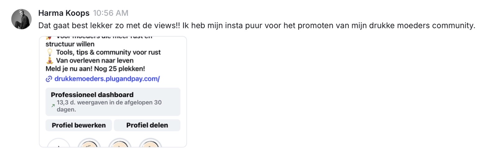 Resultaat van een Hiboo-student, screenshot 1