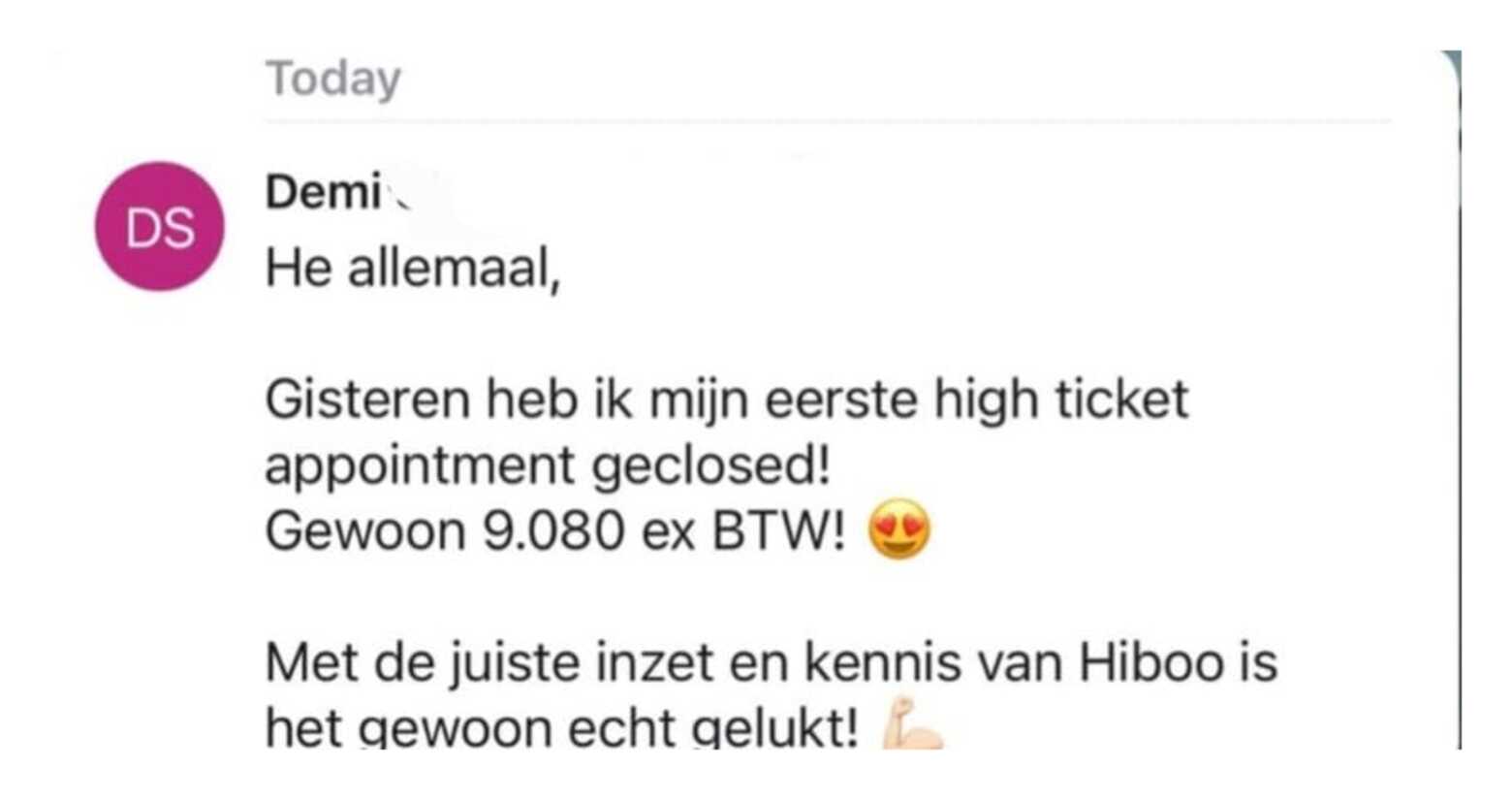 Resultaat van een Hiboo-student, screenshot 12